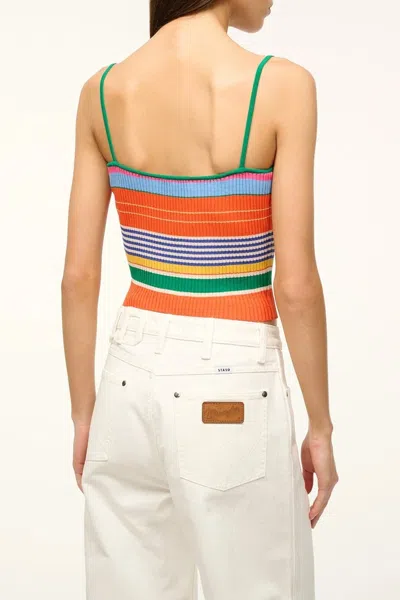 STAUD SOLEIL TOP IN MULTI BAYADERE STRIPE 