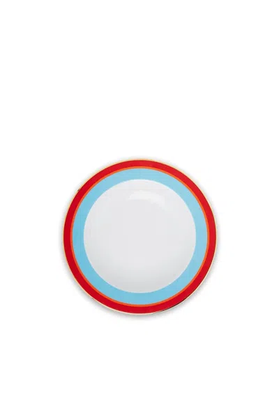 La Doublej Housewives Soup Plate In Rainbow Azzurro