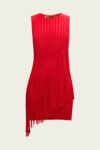 Simon Miller Spiral Mini Knit Dress In Paprika