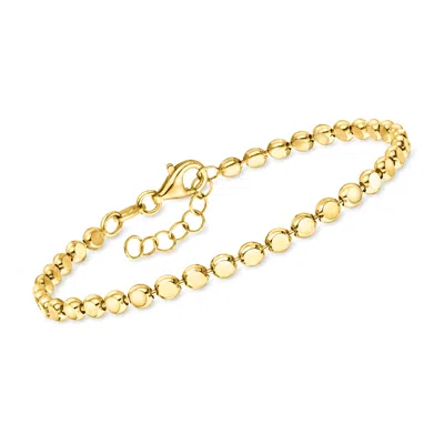 Rs Pure By Ross-simons Italian 18kt Gold Vermeil Flat-bead Bracelet In Gold