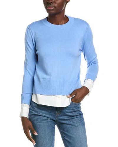 Alashan Cashmere Duet Shirttail Cashmere-blend Sweater In Blue