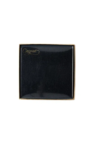 Caspari Square Lizard Coasters In Black