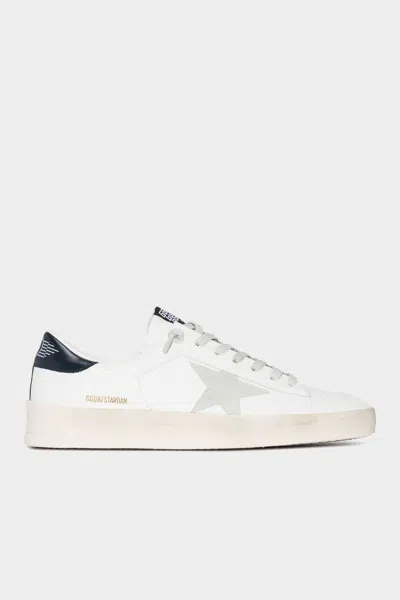 Golden Goose Stardan Sneakers With Ice-gray Suede Star And Glossy Black Leather Heel Tab