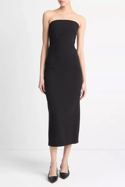 Vince Ruched Strapless Midi Dress