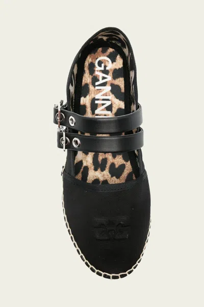 Ganni Buckled Canvas Espadrilles