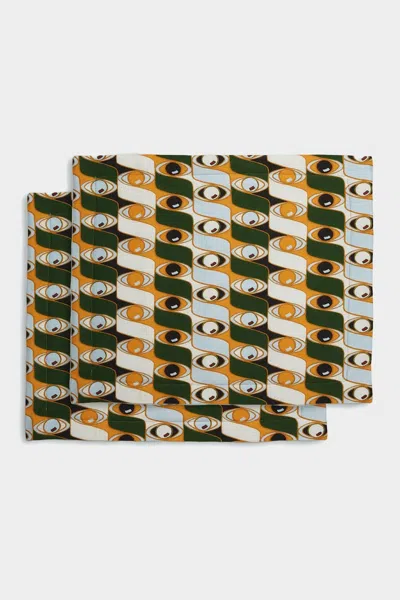 La Doublej Housewives Tablemat Set Of 2 In Third Eye