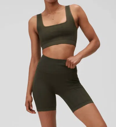 Spiritual Gangster Amara Matte Shine Seamless Bra In Green
