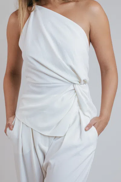 The Sei Twist Knot Top In Ivory Crepe