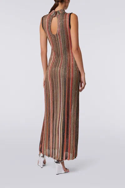 Missoni Sequin-embellished Striped Metallic Ribbed-knit Maxi Dress
