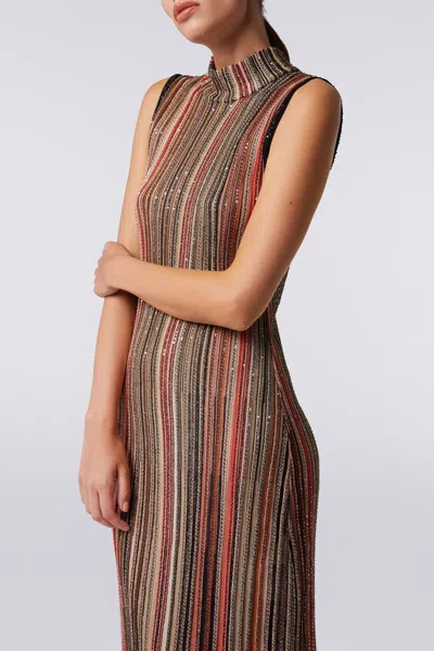Missoni Sequin-embellished Striped Metallic Ribbed-knit Maxi Dress