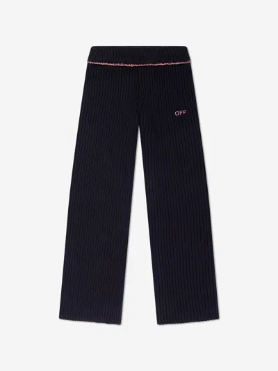Off-white Girls Off Stamp Clear Rib Jumper In Black