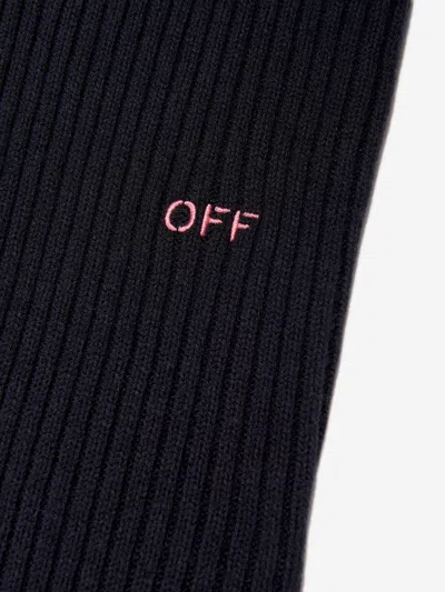 Off-white Girls Off Stamp Clear Rib Jumper In Black