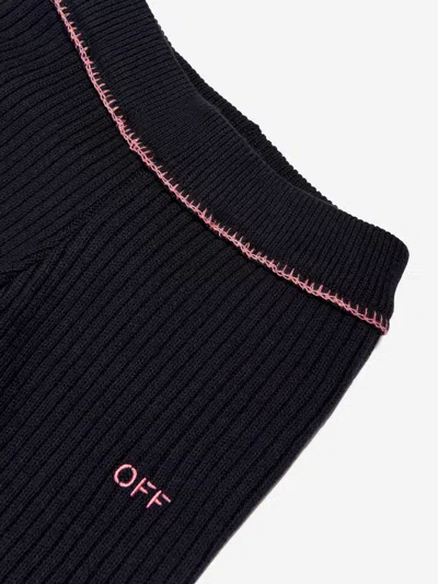 Off-white Girls Off Stamp Clear Rib Jumper In Black