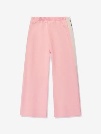 Palm Angels Girls Wide Leg Track Pants In Pink