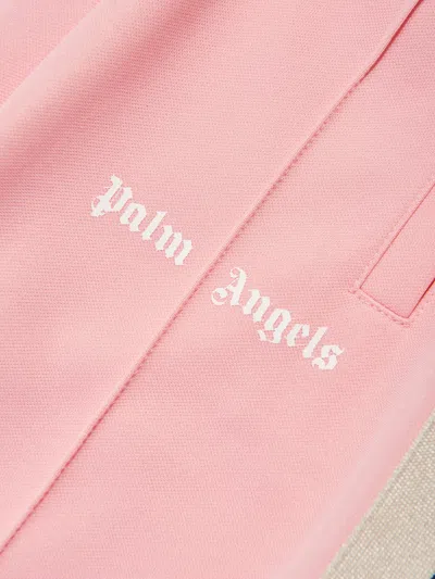 Palm Angels Girls Wide Leg Track Pants In Pink