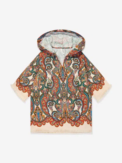 Zimmermann Girls Paisley Ottie Hooded Coverup In Multicoloured