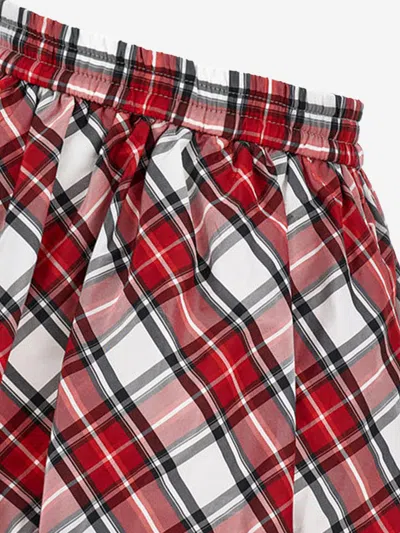 Monnalisa Tartan Taffeta Skirt In Red