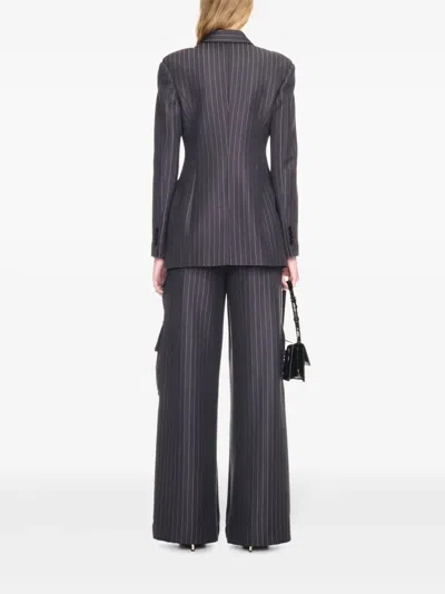 Off-white Pinstripe Jacket In Grey