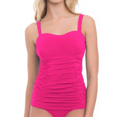 Profile By Gottex Origami D-cup Underwire Tankini Top In Paradise Bay Rose In Pink