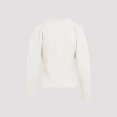 Alexander Mcqueen Chevron-knit Wool-blend Sweater In White