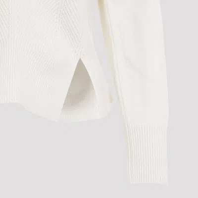 Alexander Mcqueen Chevron-knit Wool-blend Sweater In White