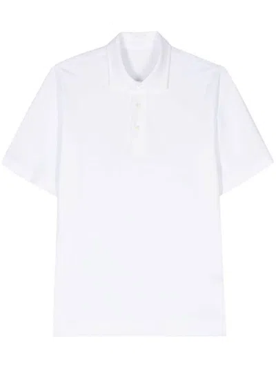 Circolo 1901 Piqué Weave Polo Shirt With Short Sleeves In White