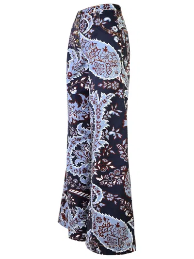 Shop Etro 'paisley' Blue Cotton Jeans