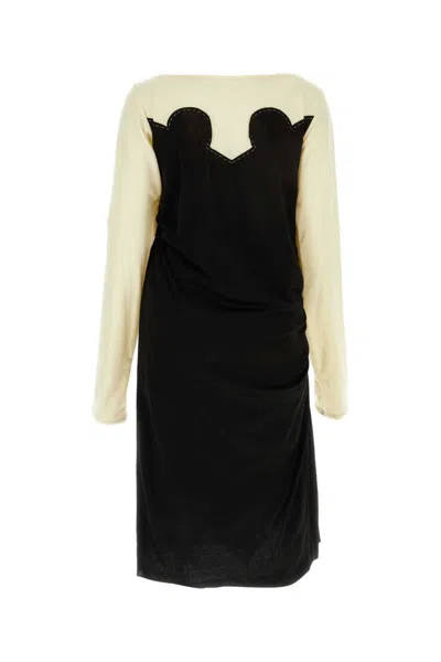 Maison Margiela Spliced-jersey Midi Dress In White