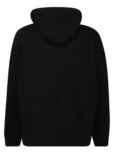 Palm Angels Relaxed-fit Cotton Hoodie With Contrasting Drawstrings In Black