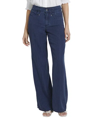 Nydj Teresa Womens High-rise Tencel Wide Leg Pants In Blue