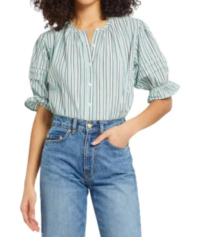 Mille Fayette Top In Seaglass Stripe In Blue