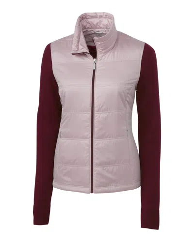 Cutter & Buck Womens Cora Quilted Sweater Jacket In Blue