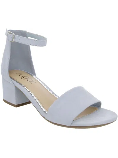 Sugar Noelle Womens Padded Insole Ankle Strap Heel Sandals In Blue