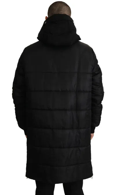 Dolce & Gabbana Elegant Black Hooded Parka Winter Jacket In Black