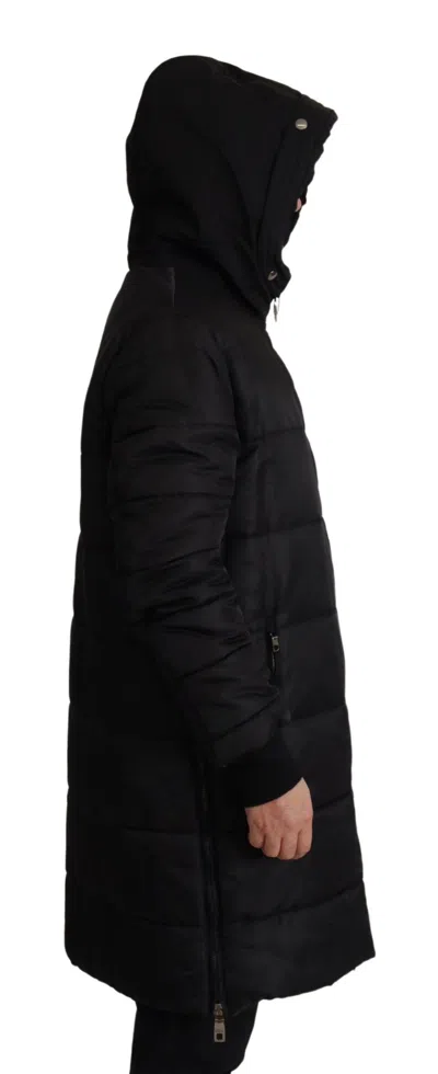 Dolce & Gabbana Elegant Black Hooded Parka Winter Jacket In Black