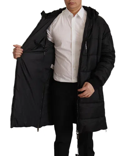 Dolce & Gabbana Elegant Black Hooded Parka Winter Jacket In Black