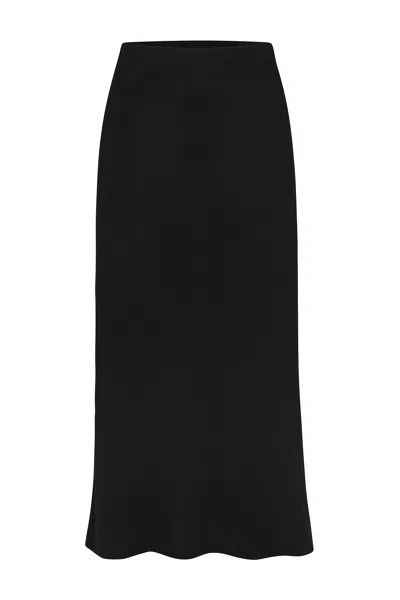 Anemos Maxi Skirt In Stretch Modal Knit In Black