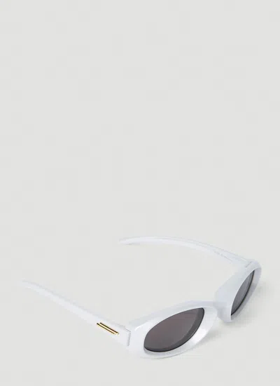 Bottega Veneta Men Arch Oval Sunglassses In Silver