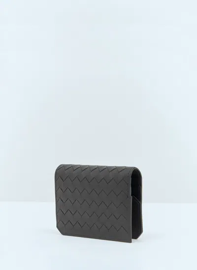 Bottega Veneta Men Intrecciato Piccolo Flap Cardholder In Black