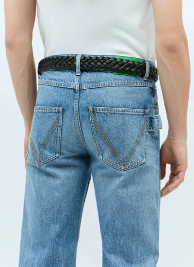 Shop Bottega Veneta Men Padded Intreccio Belt In Black