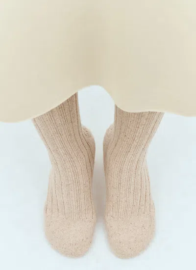 Bottega Veneta Atomic Knitted Knee-high Sock Boots In Cream