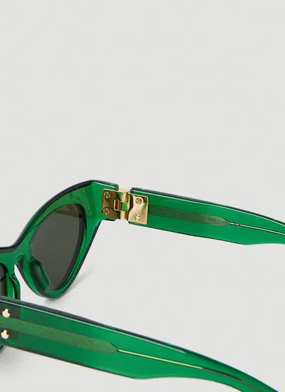 Bottega Veneta Inverted Triangle Acetate Cat-eye Sunglasses In Green