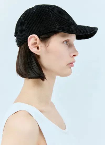 Bottega Veneta Women Corduroy Baseball Cap In Black