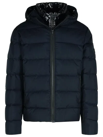 Fay Double Front Feather Jacket In Blue