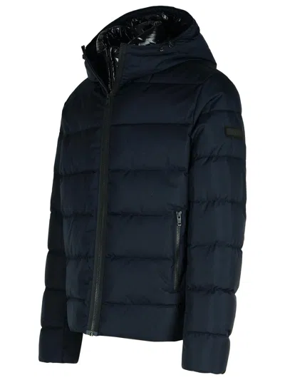 Fay Double Front Feather Jacket In Blue