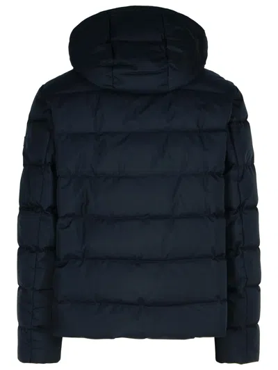 Fay Double Front Feather Jacket In Blue
