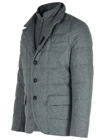 Fay Grey Virgin Wool Jacket Men In Gray
