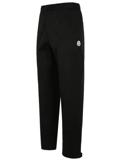 Moncler Gabardine Trousers Featuring Elastic Waistband In Black