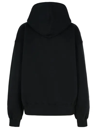 Off-white Logo Embellished Drawstring Hoodie In Black