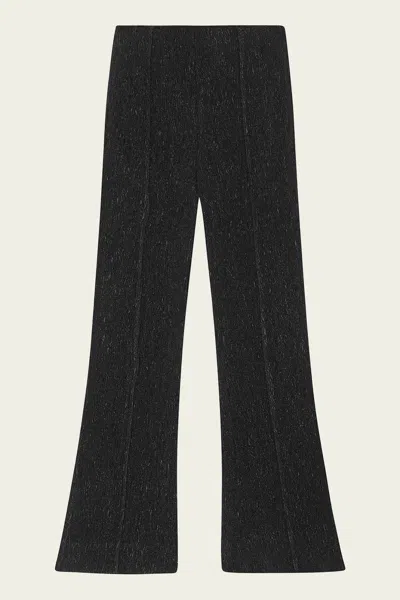 Ganni Viscose Stretch Crepe Flared Pants In Black